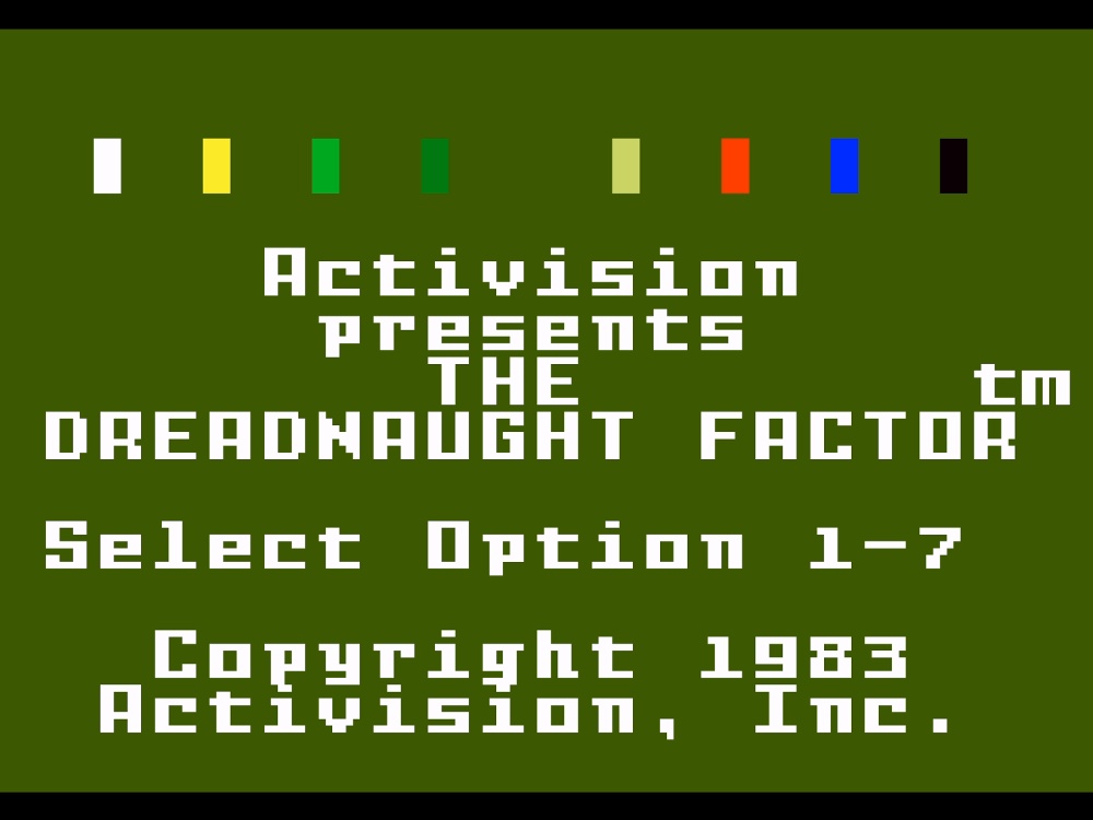 Title Screen of Dreadnaught Factor for Intellivision